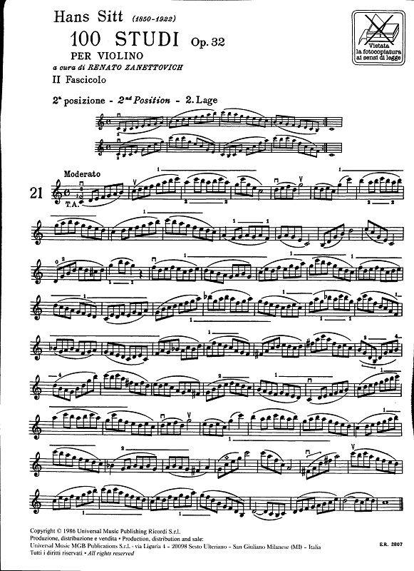 100 Studi Op. 32 per Violino - Volume 2 - 20 Studi In Seconda,Terza, Quarta, Quinta Posizione - pro housle